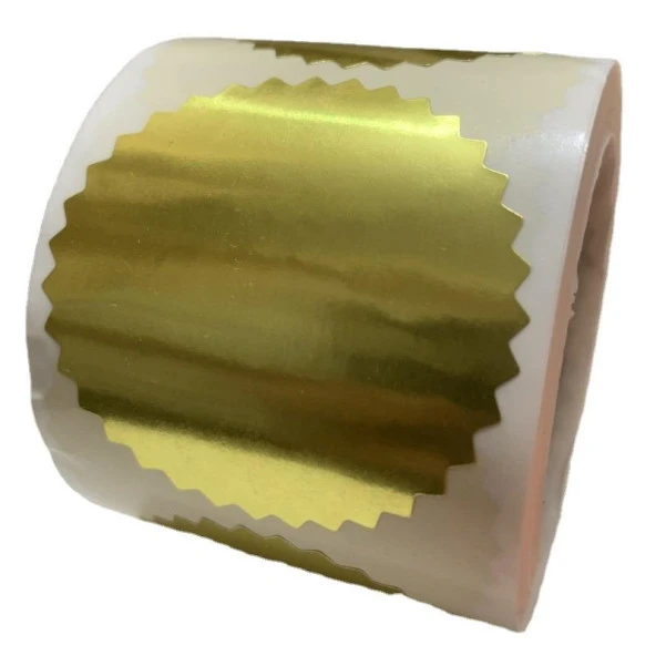 Alüminyum Kendinden Yapışkanlı Etiket Gold Renk 50 adet 50mm Çap - 4