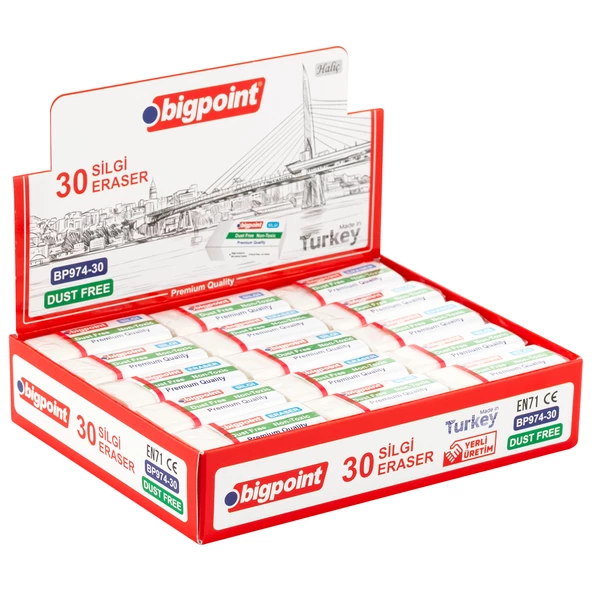 Bigpoint Dust-Free Silgi Beyaz - Orta Boy 30'lu Kutu - 2