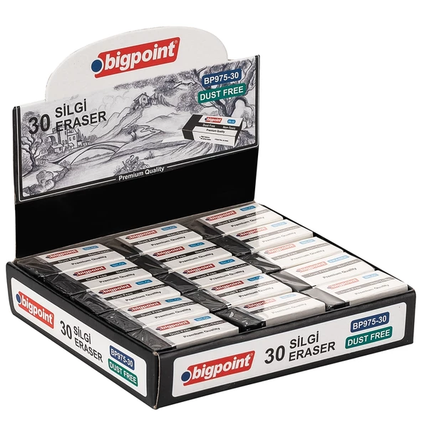 Bigpoint Dust-Free Silgi Siyah - Orta Boy 30'lu Kutu - 2