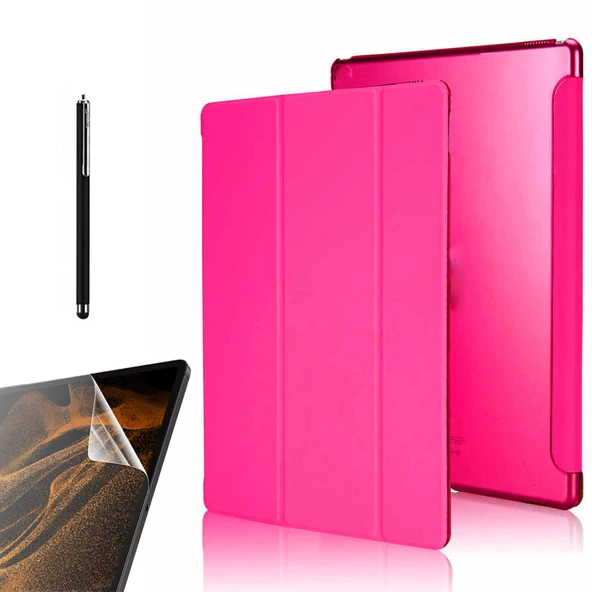 Gpack Samsung Galaxy Tab S7 Plus T970 Kılıf Smart Cover Kapaklı Standlı Uyku Modlu sm3 Nano Kalem - 11