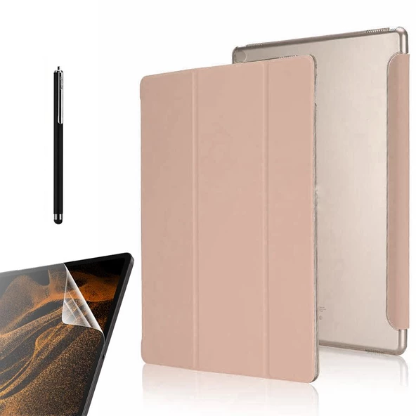 Gpack Samsung Galaxy Tab S7 Plus T970 Kılıf Smart Cover Kapaklı Standlı Uyku Modlu sm3 Nano Kalem - 7