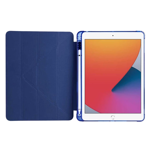 Gpack Apple iPad 10.2 2021 9.Nesil Kılıf Standlı Katlanabilir Pu Silikon tf1 - 3