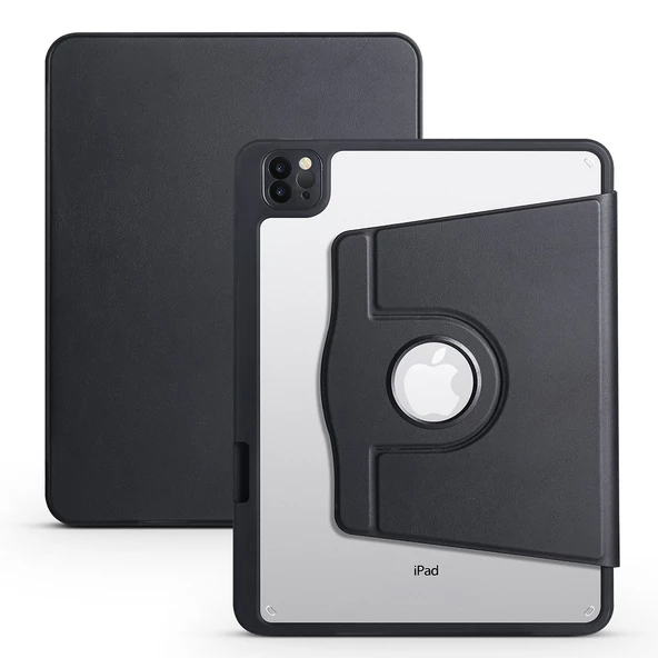 Gpack Apple iPad Pro 11 2020 2.Nesil Kılıf Termik Arkası Şeffaf Smart Kapaklı Kalem Bölmeli T1