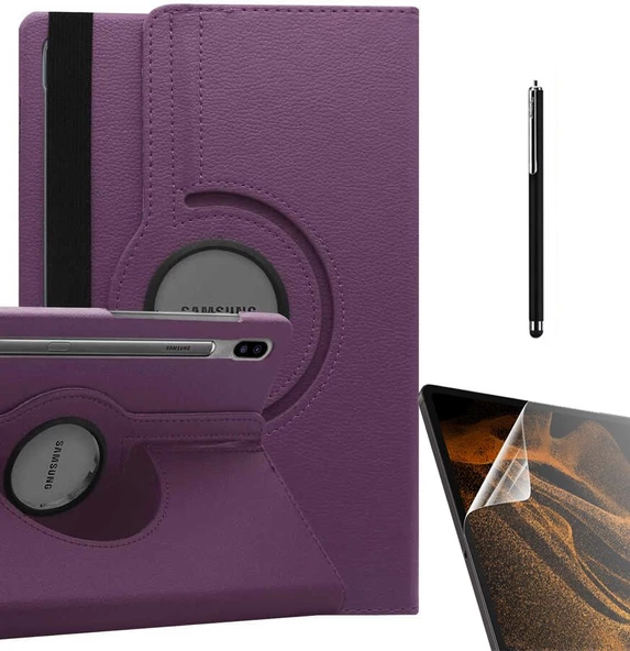 Gpack Samsung Galaxy Tab S7 Fe T733 Kılıf Kapaklı Standlı 360 Dönebilen Koruma dn22 Nano Kalem - 5