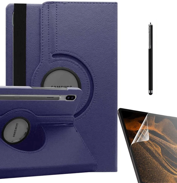 Gpack Samsung Galaxy Tab S7 Fe T733 Kılıf Kapaklı Standlı 360 Dönebilen Koruma dn22 Nano Kalem - 3
