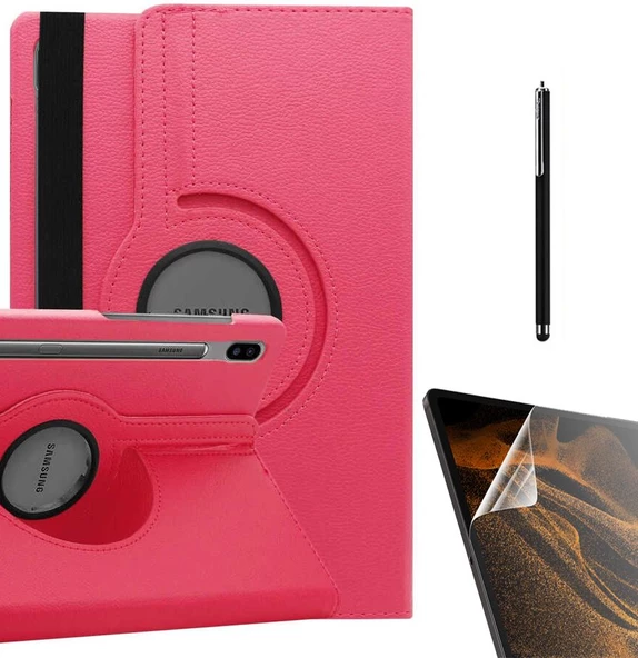 Gpack Samsung Galaxy Tab S7 Fe T733 Kılıf Kapaklı Standlı 360 Dönebilen Koruma dn22 Nano Kalem - 8