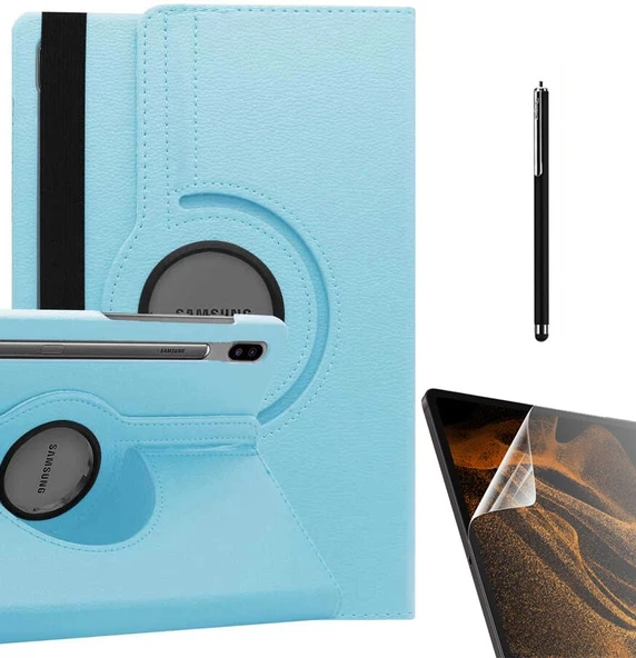 Gpack Samsung Galaxy Tab S7 Fe T733 Kılıf Kapaklı Standlı 360 Dönebilen Koruma dn22  Nano  Kalem - 6