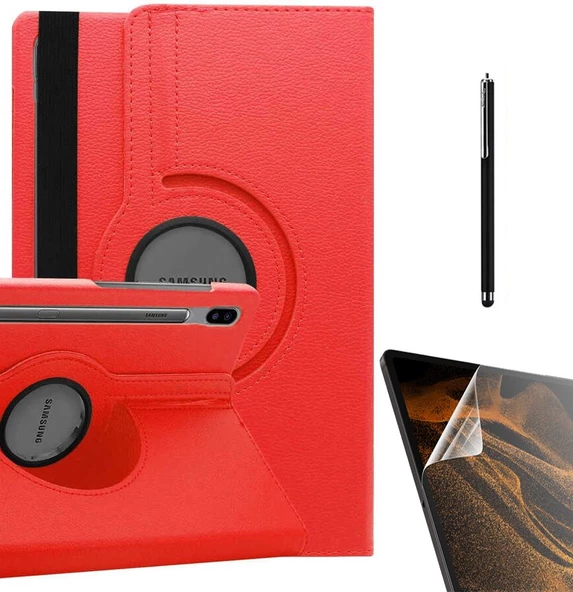 Gpack Samsung Galaxy Tab S7 Fe T733 Kılıf Kapaklı Standlı 360 Dönebilen Koruma dn22 Nano Kalem - 4