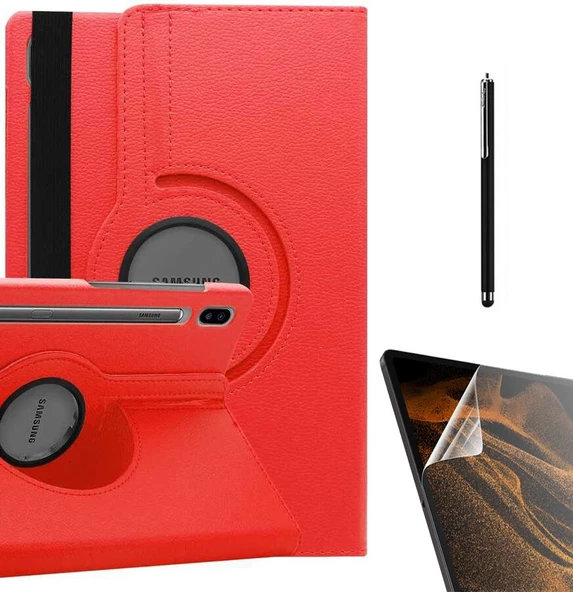 Gpack Samsung Galaxy Tab S7 Plus T970 Kılıf Kapaklı Standlı 360 Dönebilen Koruma dn22  Nano  Kalem - Resim 4