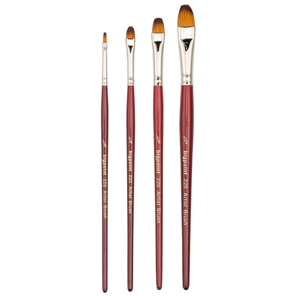 Bigpoint 220 Serisi Sentetik Kıl Kedi Dili Fırça No: 3/8 12'li Kutu ürün görseli