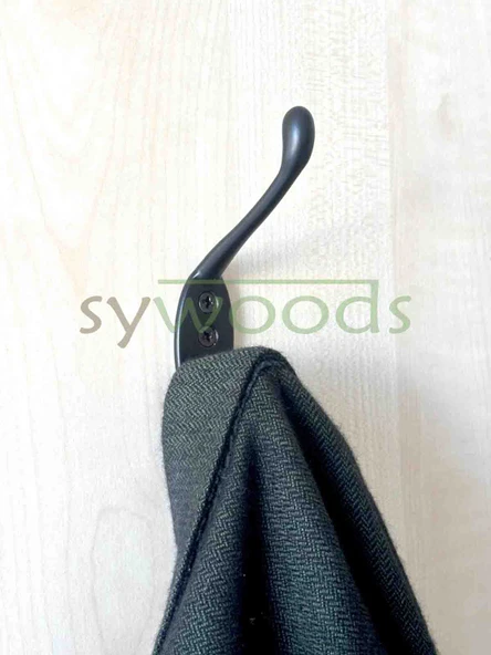 2 ADET SİYAH ELBİSE ÇANTA EŞYA ASKILIK PORTMANTO DOLAP KAPI ARKASI ASKI - 3