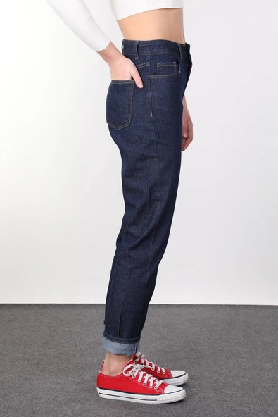 Boyfriend İndigo Kadın Jean Pantolon - Resim 4