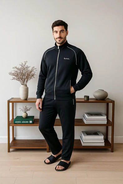 Pierre Cardin Erkek Fermuarlı Eşofman Takım - Resim 1