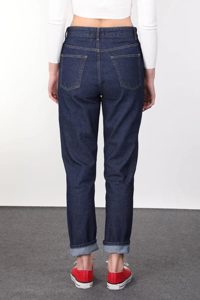Boyfriend İndigo Kadın Jean Pantolon - Resim 5