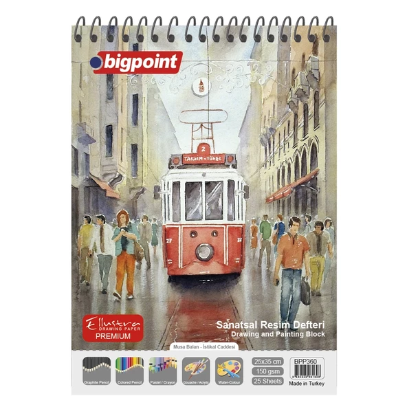 Bigpoint 25x35cm Sanatsal Resim Defteri 150 Gram - 25 Yaprak 3'lü Paket