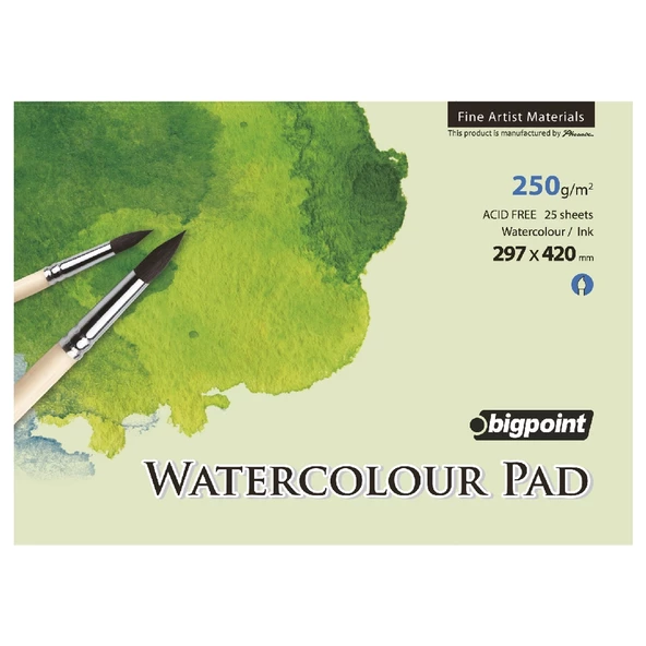 Bigpoint A3 Suluboya Blok 250 Gram - 25 Yaprak (Watercolour Pad) 2'li Paket