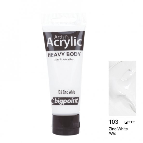 Bigpoint Akrilik Boya 75 ml Zinc White 103 ürün görseli