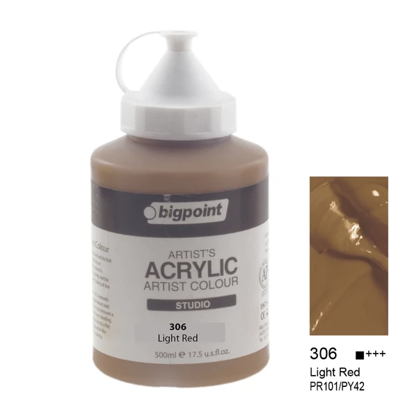 Bigpoint Akrilik Boya 500 ml Light Red 306 ürün görseli