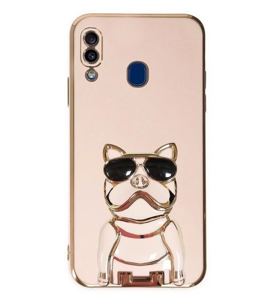 Gpack Samsung Galaxy A20 Kılıf Kamera Korumalı Köpek Desenli Standlı Silikon - Resim 7