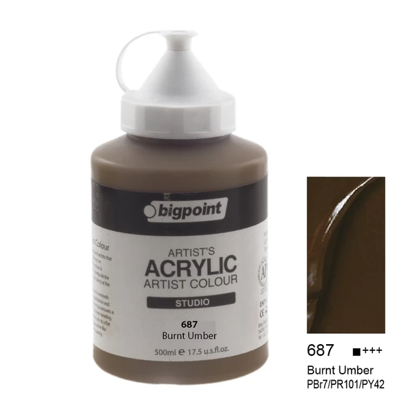 Bigpoint Akrilik Boya 500 ml Burnt Umber 687 ürün görseli