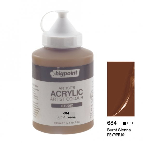 Bigpoint Akrilik Boya 500 ml Burnt Sienna 684 ürün görseli