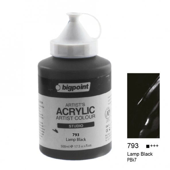 Bigpoint Akrilik Boya 500 ml Lamp Black 793 ürün görseli