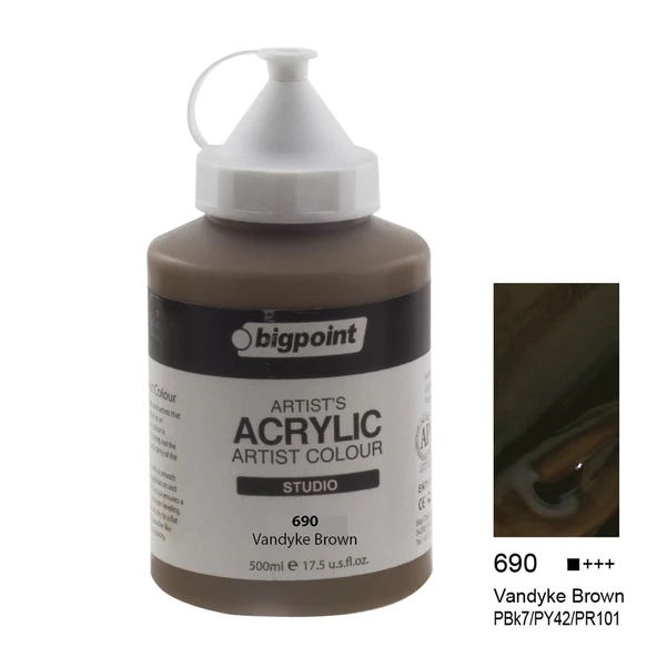 Bigpoint Akrilik Boya 500 ml Vandayke Brown 690 ürün görseli