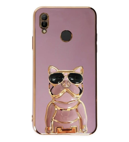 Gpack Huawei Y6 2019 Kılıf Kamera Korumalı Köpek Desenli Standlı Silikon - Resim 4