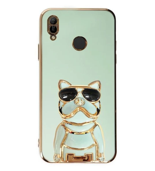 Gpack Huawei Y6 2019 Kılıf Kamera Korumalı Köpek Desenli Standlı Silikon - Resim 7