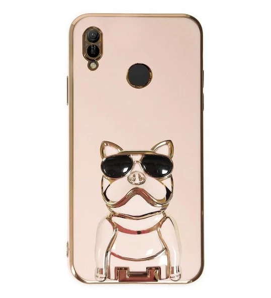 Gpack Huawei Y6 2019 Kılıf Kamera Korumalı Köpek Desenli Standlı Silikon - Resim 8