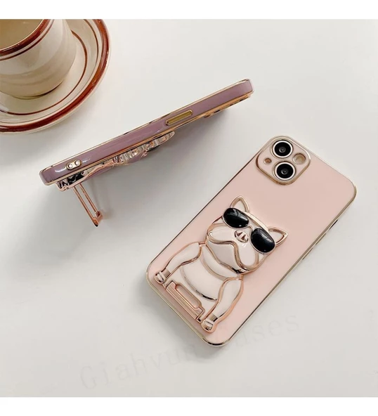 Gpack Xiaomi Redmi Note 8 Pro Kılıf Kamera Korumalı Köpek Desenli Standlı Silikon - 3