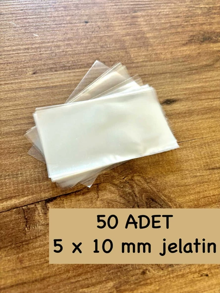 5X10 CM MİNİ ŞEFFAF JELATİN POŞET BANTSIZ DÜZ 50 ADET