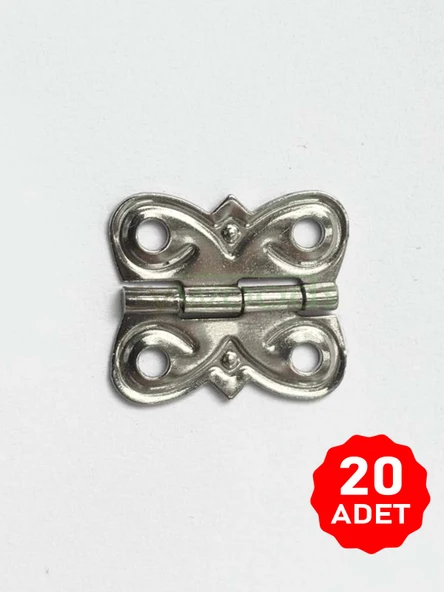 Eko Menteşe 20 Adet Nikel 20x18 mm Kutu ve Sandık Menteşesi Hobi Maket
