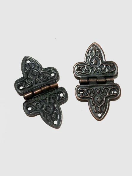 Yonca Menteşe 10 Adet Oksit 17x32 mm Kutu ve Sandık Menteşesi Hobi Maket