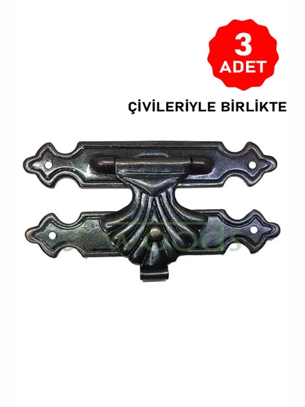 Büyük tavla klips 3 adet No:4 kutu kapak kilit oksit