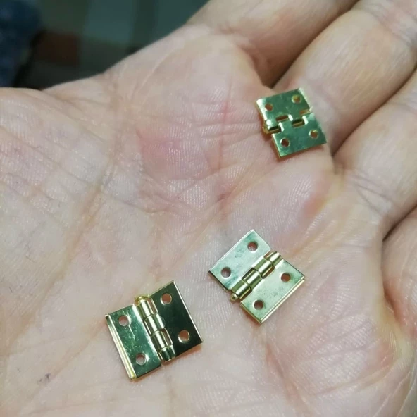Mini Tavla Menteşe 24 Adet ve Çivileri Hobi Maket Model Kutu Sandık Aksesuar Küçük Menteşe - 6