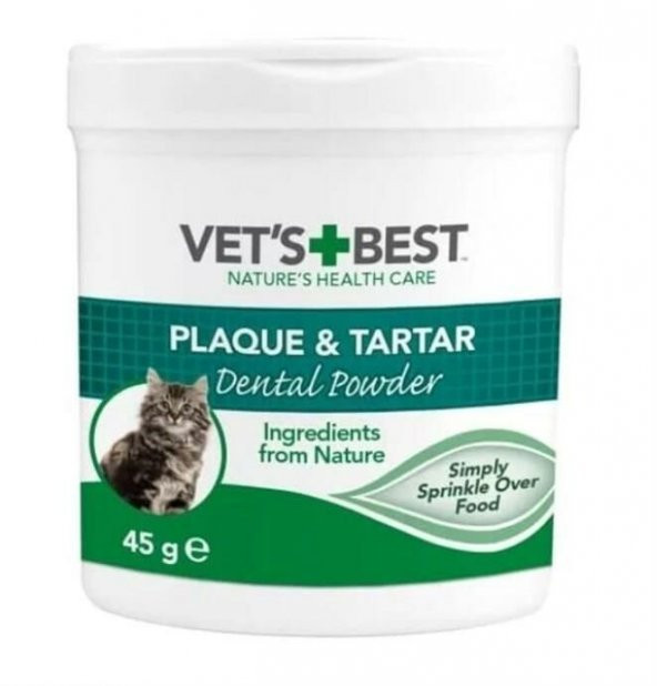 Vets Best Kediler İçin Plak ve Tartar Ağız Bakım Tozu 45 G