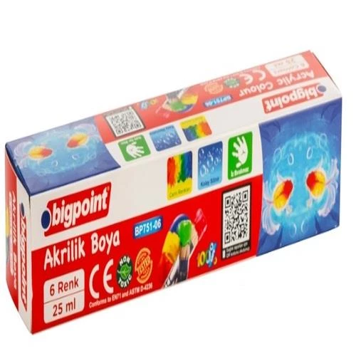Bigpoint Akrilik Boya 6 Renk x 25 ml 3'lü Paket ürün görseli