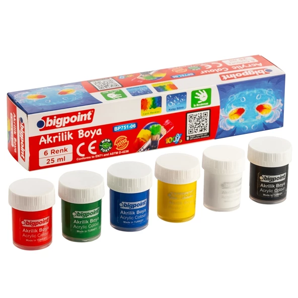 Bigpoint Akrilik Boya 6 Renk x 25 ml 3'lü Paket - Resim 2