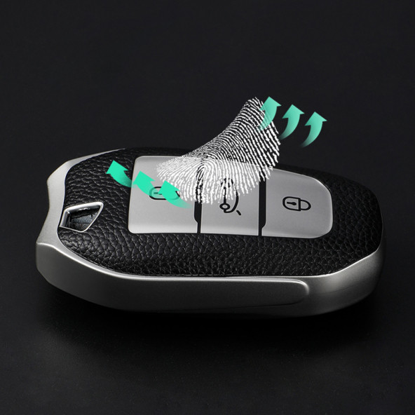 PEUGEOT CITROEN OPEL TPU ANAHTAR KILIF (SİYAH-GÜMÜŞ) - Resim 3