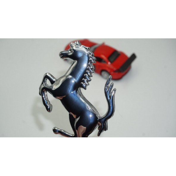 S F Ferrari Horse At Logo Krom Metal Bagaj Logo Amblem Arma - 2