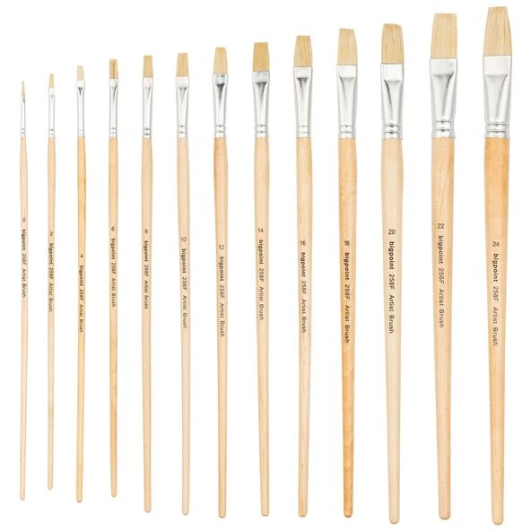 Bigpoint 258F Serisi Doğal Kıl Düz Kesik Fırça No: 10 12'li Kutu ürün görseli