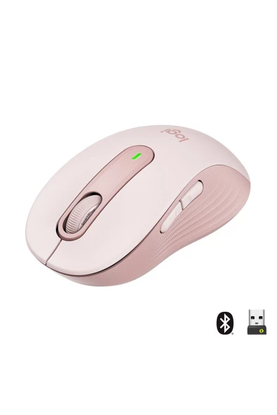 Logitech M650 Signature 910-006254 Pembe Sessiz Küçük Boy Sağ El Kablosuz Mouse