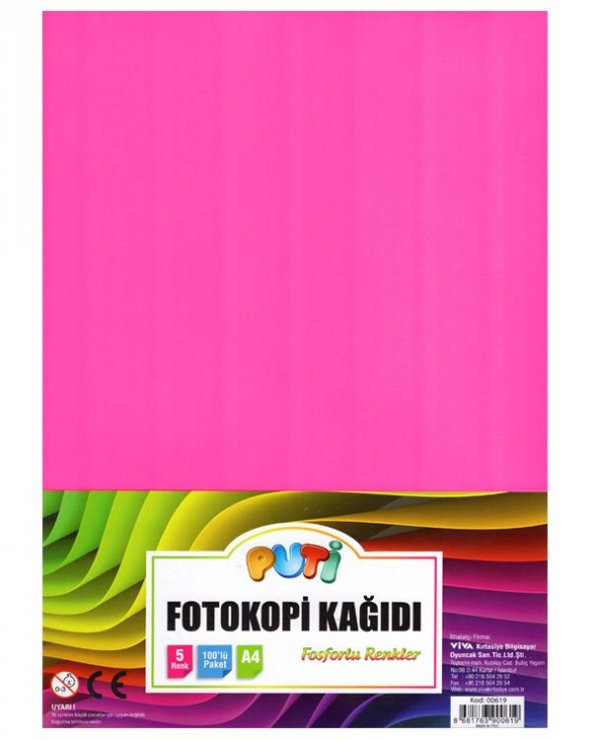 Puti Fosforlu Renkli Fotokopi Kağıdı 00619