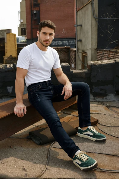 Erkek Regular Fit Jean Pantolon Lacivert