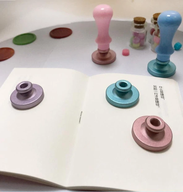 Mührü Mumu Damga 30mm Yuvarlak Boş Alüminyum Turkuaz Eloksal Kafa - Resim 7