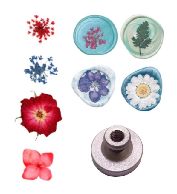 Mührü Mumu Damga 30mm Yuvarlak Boş Alüminyum Leylak Eloksal Kafa - Resim 4