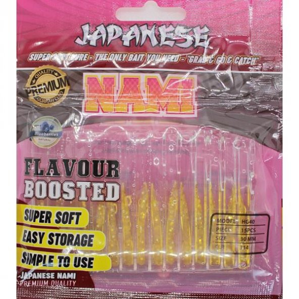 Japanese Nami 3cm LRF Silikon Yem Yaban Mersini 314 15ad.