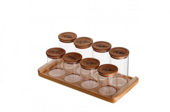 Rossel Premium Borosilikat 8li Cam Baharatlık BNS-1002