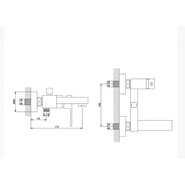 NEWARC CUBİC BANYO BATARYASI EKSİTME BAKIR - 2